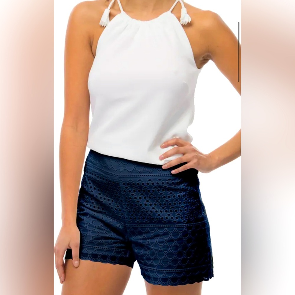 Gretchen Scott XL Navy Blue Shorty Short - Roadrunner Eyelet - Picture 1 of 7